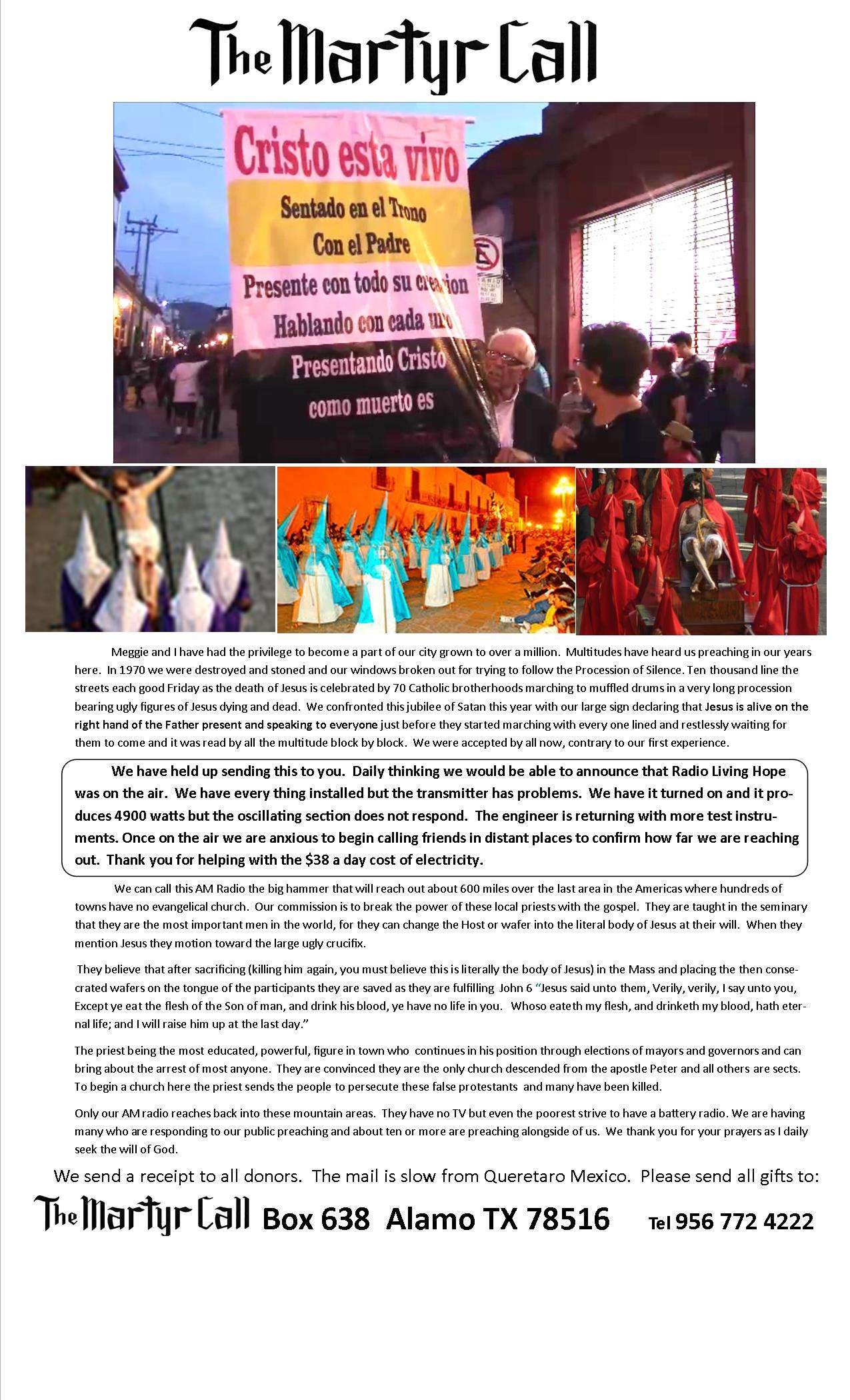 AM radio GMFC Mexico The Martyr Call Wayne 4-2016