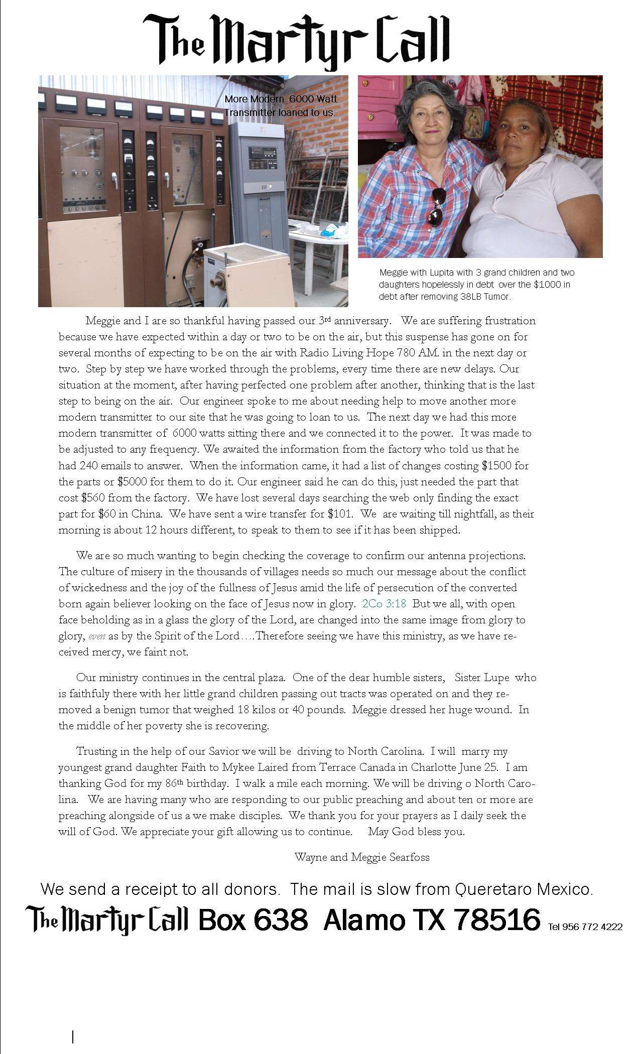 The Martyr Call Jule 2016 Update AM radio 5 16a